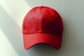 The classic red baseball cap has a structured design that makes it perfect for mockups, branding, or creating apparel Royalty Free Stock Photo