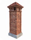 Classic Red Brick Chimney Stack Isolated on White Royalty Free Stock Photo