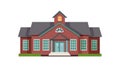 Classic Red Brick School Building Education Icon, vector design Generative AI Royalty Free Stock Photo