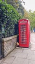 Classic red British telephone booth in London Royalty Free Stock Photo