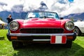 Classic red car during antique cars show Royalty Free Stock Photo