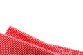 Classic red checkered tablecloth isolated on white Royalty Free Stock Photo