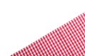 Classic red checkered tablecloth on white, top view Royalty Free Stock Photo