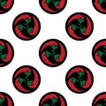 Classic red chili peppers seamless pattern.