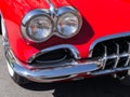 Classic red Corvette details