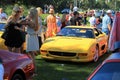 Classic yellow Ferrari F355 sports car at event Royalty Free Stock Photo