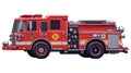 Classic Red Fire Engine With Emergency Lights. Safety First Concept Royalty Free Stock Photo