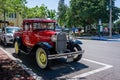 Classic red 1931 Ford truck parked in Celebration, Orlando, Florida, USA