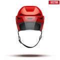Classic red Ice Hockey Helmet with glass visor