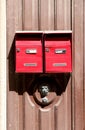 Classic red letterboxes Royalty Free Stock Photo