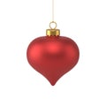 Classic red luxury falling drop hanged on golden rope decorative bright glossy Xmas spruce toy