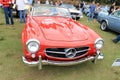 Classic red merc sports car