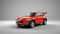 A Classic Red Mini Cooper with a Spoiler Royalty Free Stock Photo