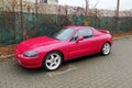 Classic red old private sport car Honda CRX VTi parked