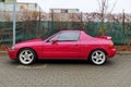 Classic red old private sport car Honda CRX VTi parked