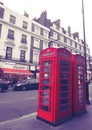 Classic red phone box in London