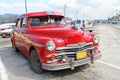 Classic red Plymouth in Havana. Cuba. Royalty Free Stock Photo