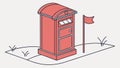 Classic Red Post Box, Traditional Mail Communication System, vector design Generative AI Royalty Free Stock Photo