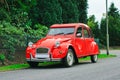 Classic red retro car Royalty Free Stock Photo