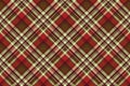 Classic red tartan diagonal seamless fabric texture Royalty Free Stock Photo