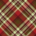 Classic red tartan diagonal seamless fabric texture Royalty Free Stock Photo