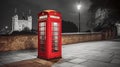 Classic, red telephone booth in front of the Tower of London, Generative AI Royalty Free Stock Photo