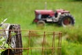 Classic red tractor Royalty Free Stock Photo