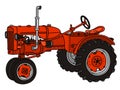 The classic red tractor Royalty Free Stock Photo