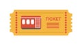 Classic Red Train Ticket Illustration in Flat Design Style, vector design Generative AI Royalty Free Stock Photo