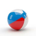 Red White and Blue Beach Ball on White Background inflatable game Royalty Free Stock Photo