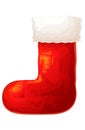The classic red and white boot, worn at Christmas by Santa Claus