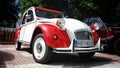 Classic Red & White Citroen 2CV in Tarifa, Spain