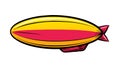 Classic Red and Yellow Zeppelin Airship Vector, vector design Generative AI Royalty Free Stock Photo