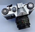 Zenit EM Reflex Camera - Moscow 1980 Royalty Free Stock Photo