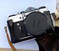 Zenit EM Reflex Camera - Moscow 1980 Royalty Free Stock Photo