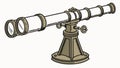 Classic Refracting Telescope, Observational Instrument, vector design Generative AI Royalty Free Stock Photo