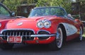 Classic Restored Red And White Corvette Convertible Royalty Free Stock Photo