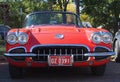 Classic Restored Red And White Corvette Convertible Royalty Free Stock Photo