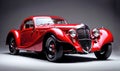 Classic retro car, red old style vintage design Royalty Free Stock Photo