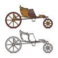 Classic retro carriage or vintage open chariot Royalty Free Stock Photo