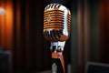 Classic Retro microphone. Generate Ai Royalty Free Stock Photo