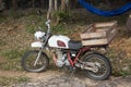 Classic retro mini motorcycle at outdoor on mountain