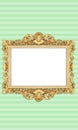 Classic Retro Old Gold Photo or Painting Frame in White Isolated Background 46 Royalty Free Stock Photo