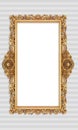 Classic Retro Old Gold Photo or Painting Frame in White Isolated Background 60 Royalty Free Stock Photo