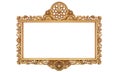 Classic Retro Old Gold Photo or Painting Frame in White Isolated Background 04 Royalty Free Stock Photo