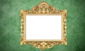 Classic Retro Old Gold Photo or Painting Frame in White Isolated Background 18 Royalty Free Stock Photo