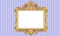 Classic Retro Old Gold Photo or Painting Frame in White Isolated Background 38 Royalty Free Stock Photo