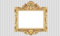 Classic Retro Old Gold Photo or Painting Frame in White Isolated Background 57 Royalty Free Stock Photo