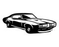 Classic Retro Pontiac GTO Judge vector isolated on a white background as seen from the side.