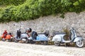 Classic, retro scooters on a street in old town